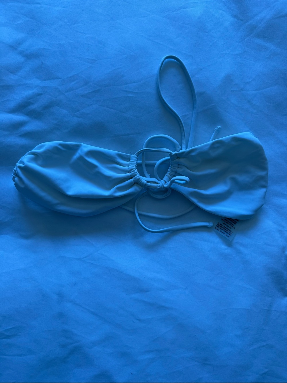 Glassons White Strapless Bikini Top with Center Ring